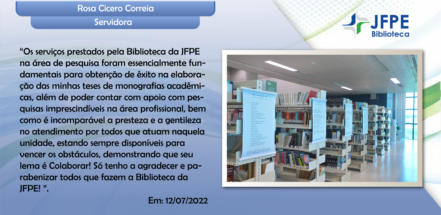 Depoimento sobre a Biblioteca de Rosa Cicero Correia